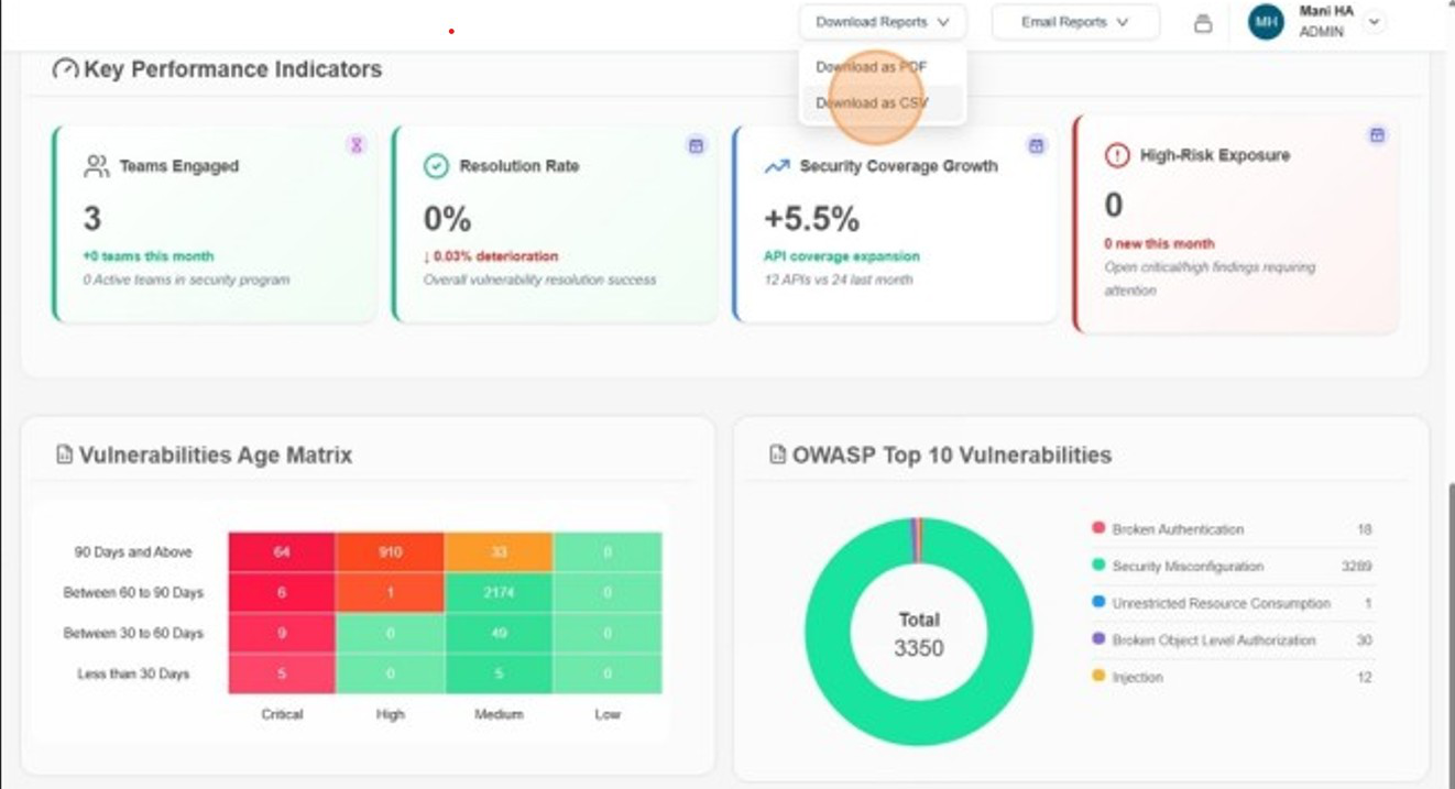 Click Download as CSV