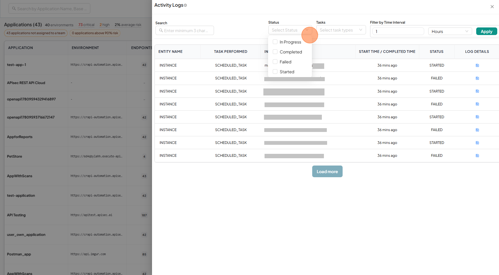 Activity logs