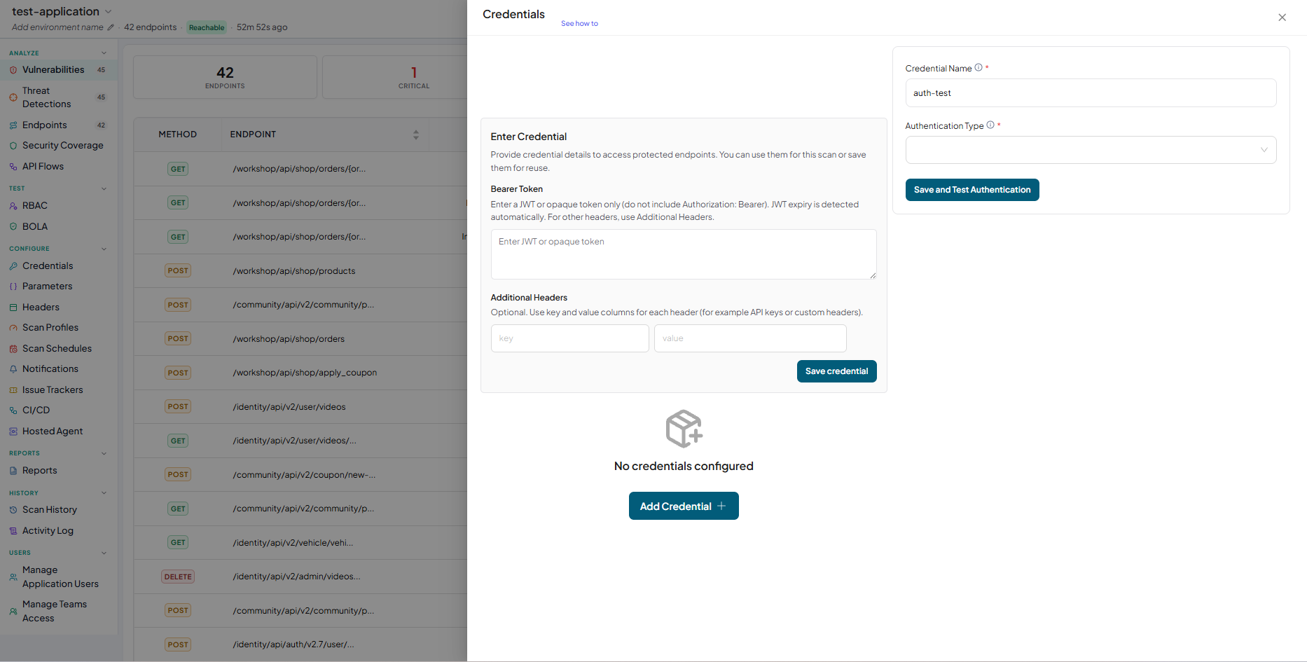 Enter auth name
