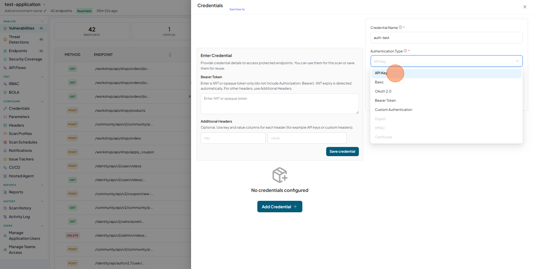 Select API Key
