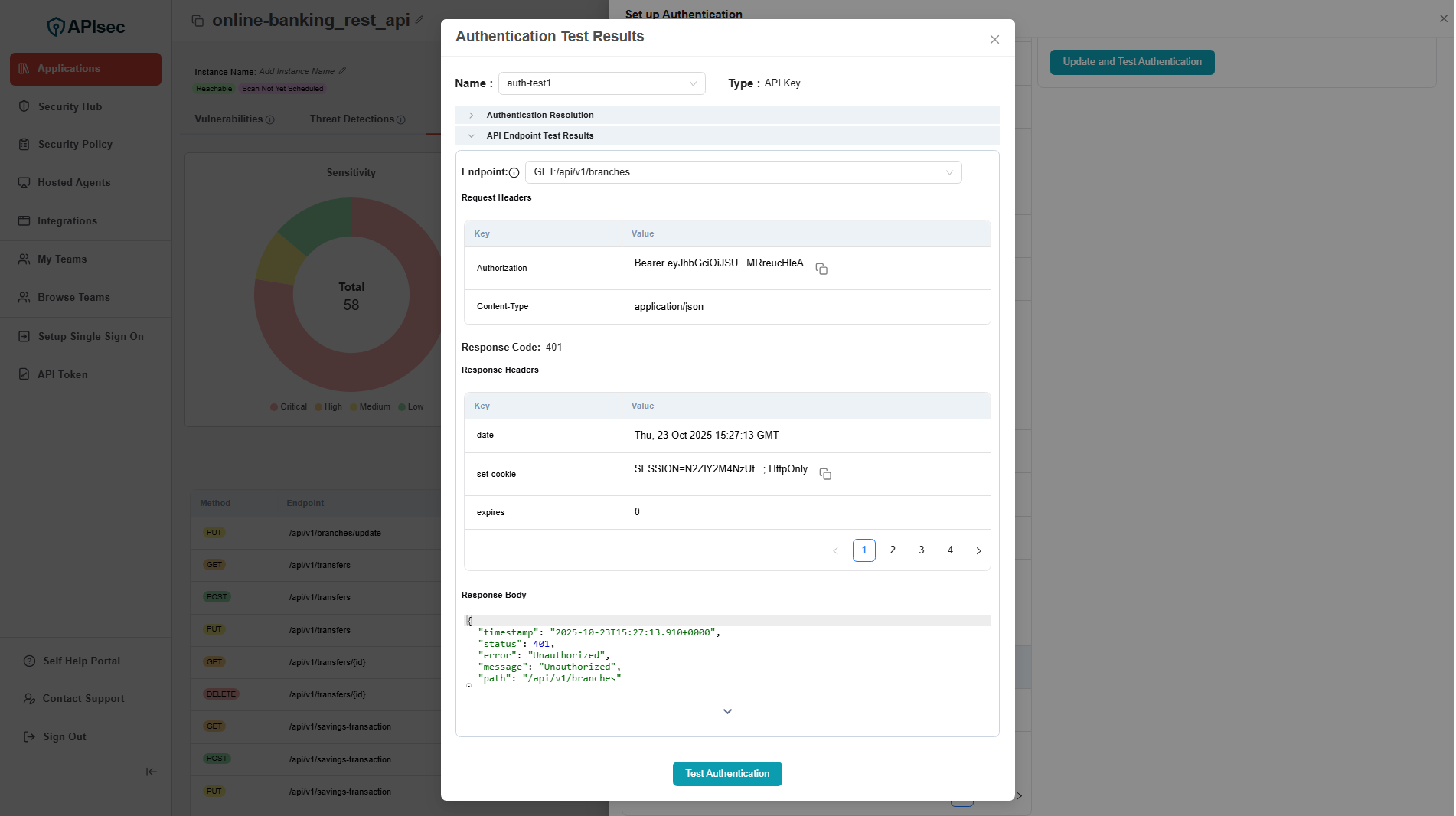 Check API Key aut is in Table