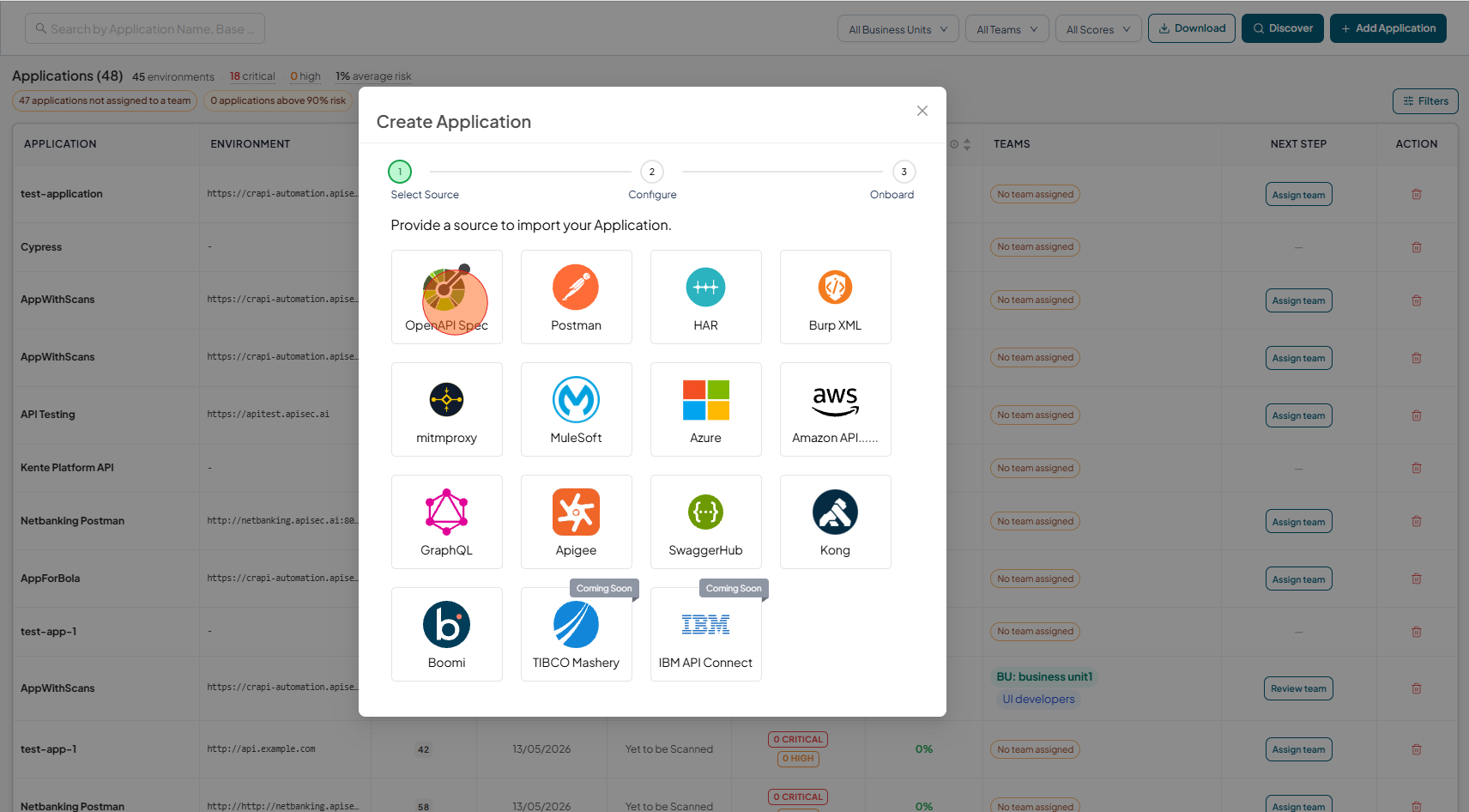 Choose the OpenAPI Spec