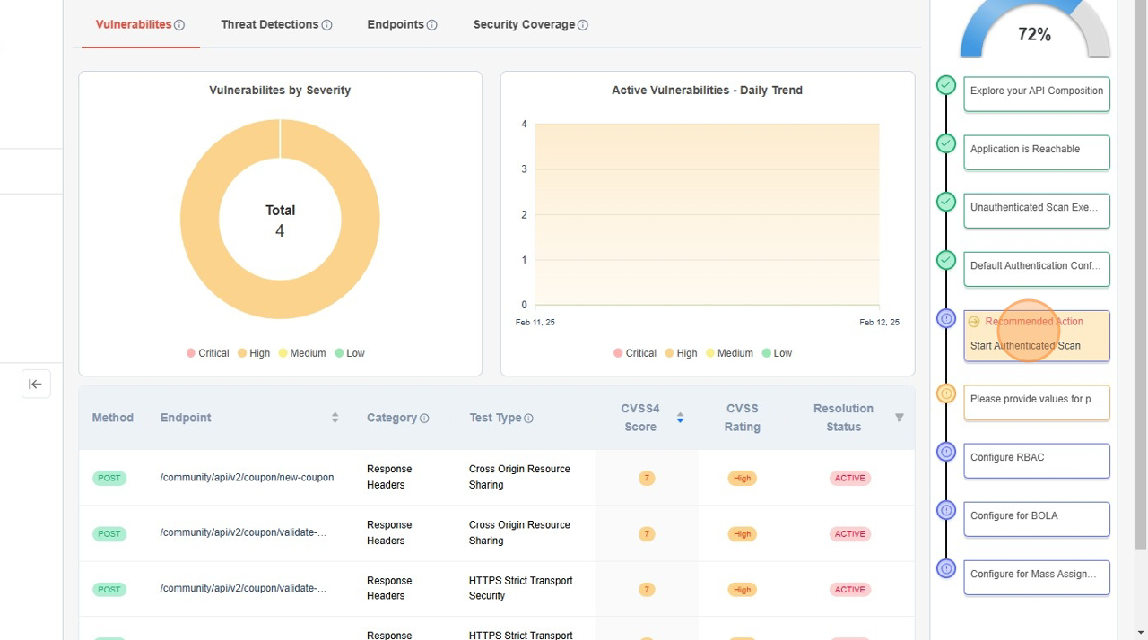 Click from App Model - Start Authenticated Scan"