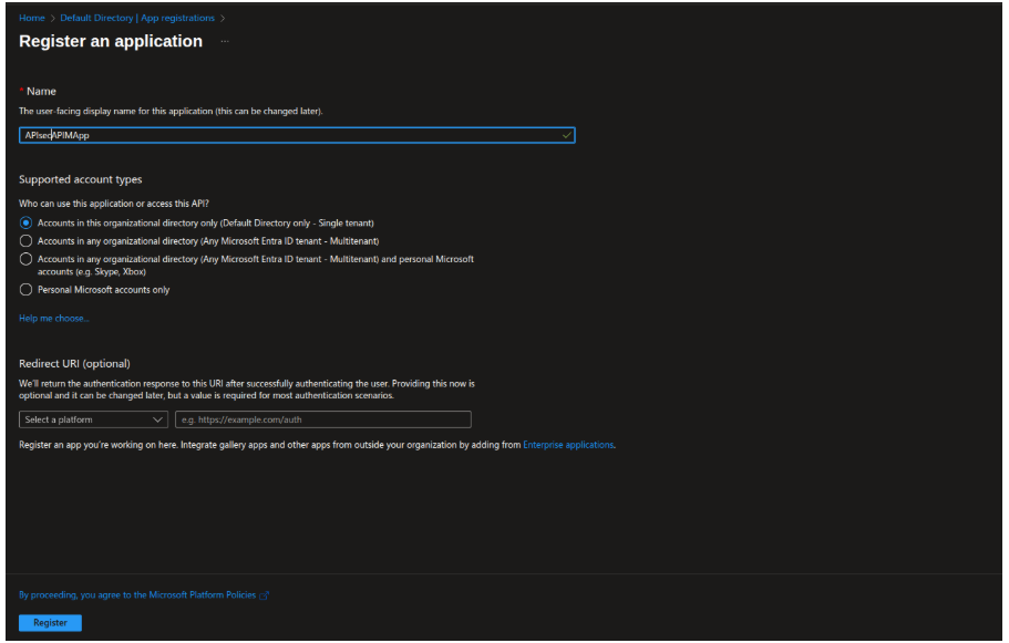 Choose the Azure API Gateway