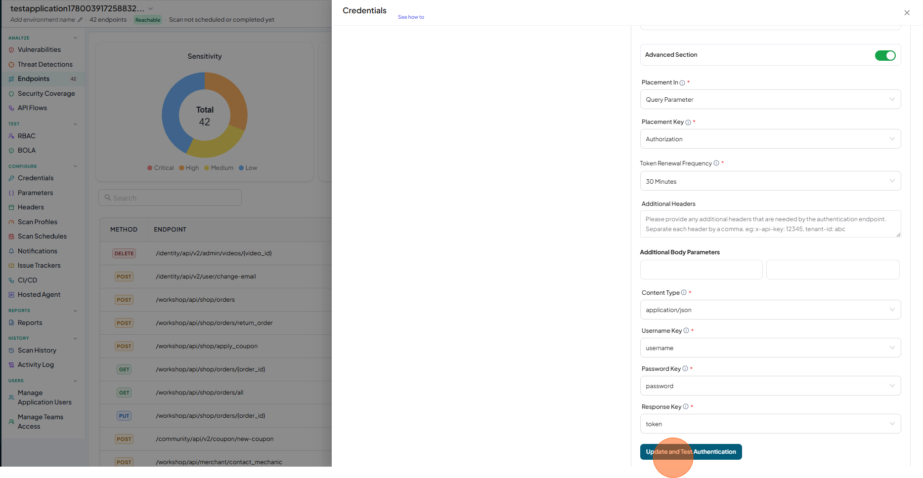 Click Update Credentials
