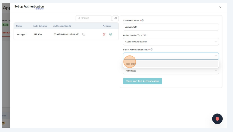Fill the Authentication URL