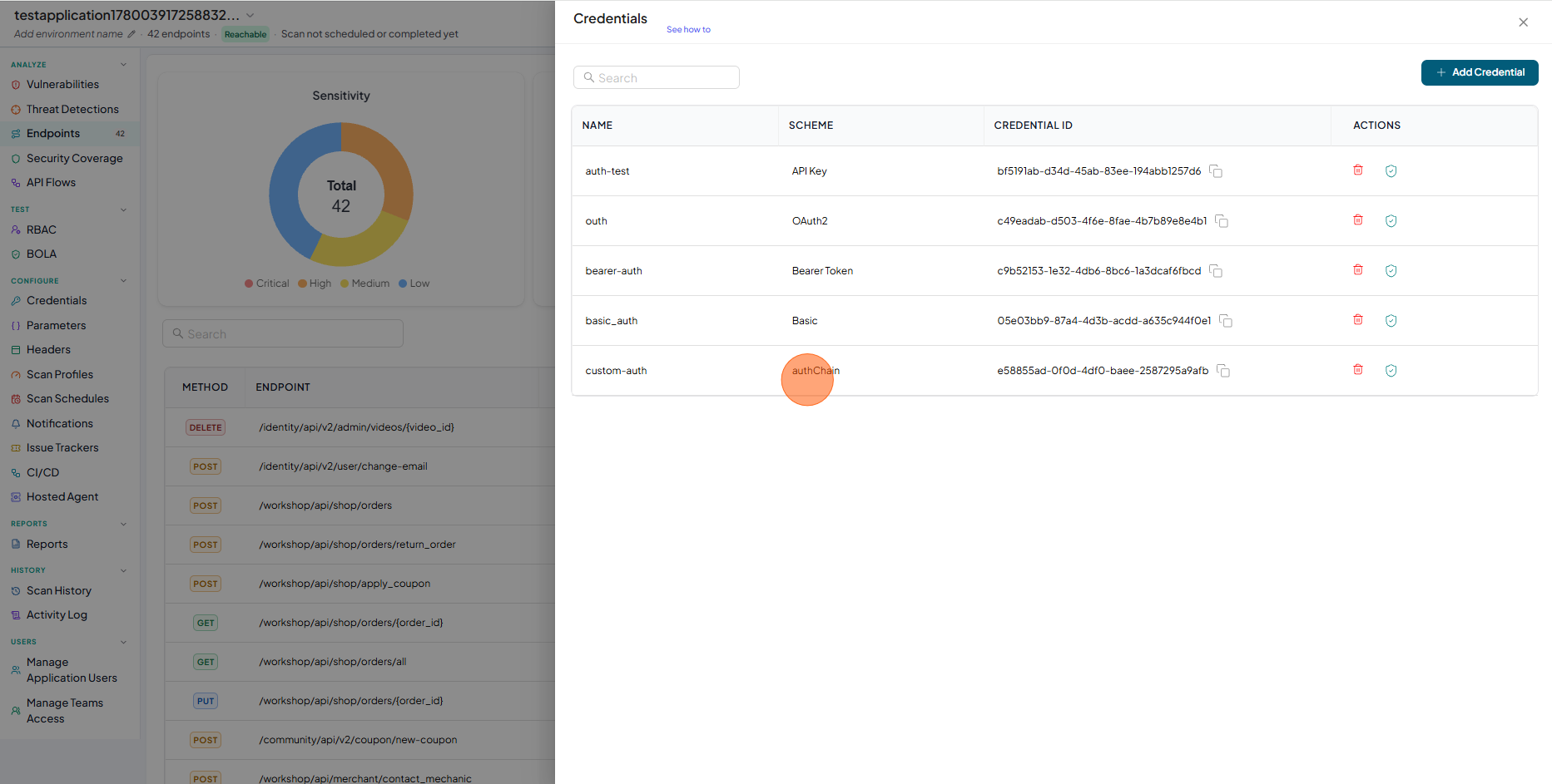 Check Bearer auth is in Table