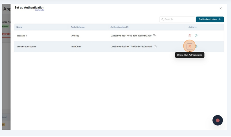 Click on menu item - Auth Config
