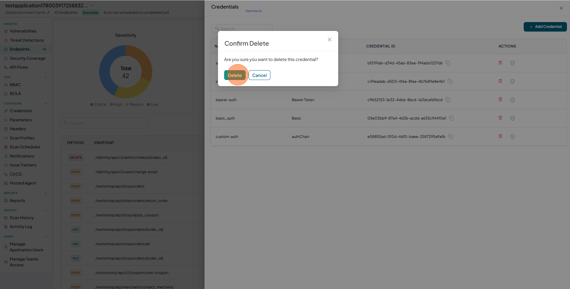 Click on menu item - Auth Config