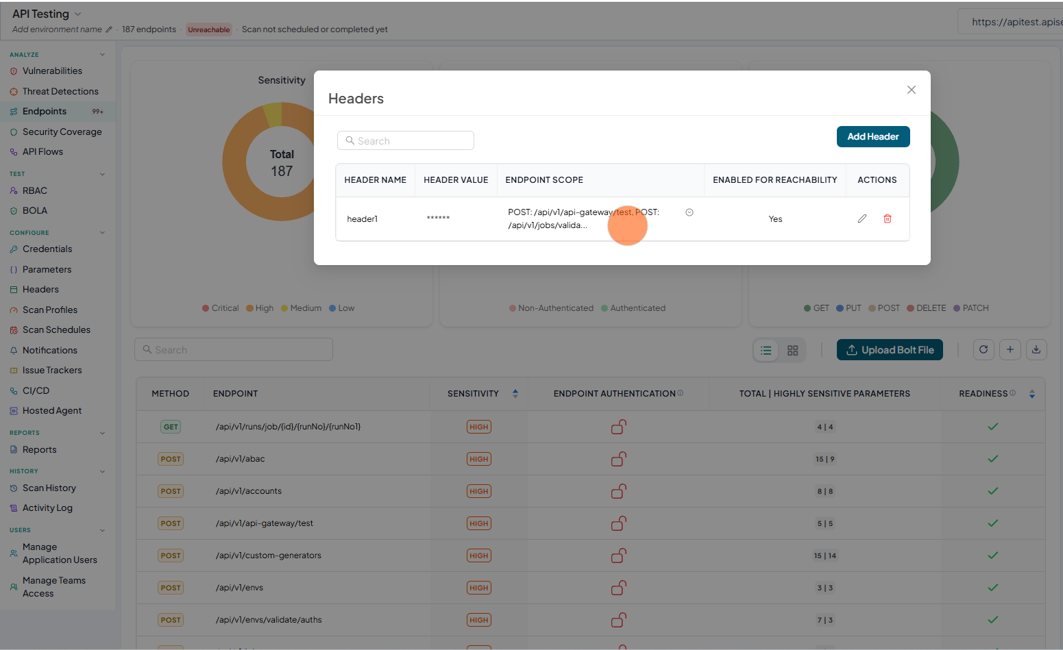 Manage headers