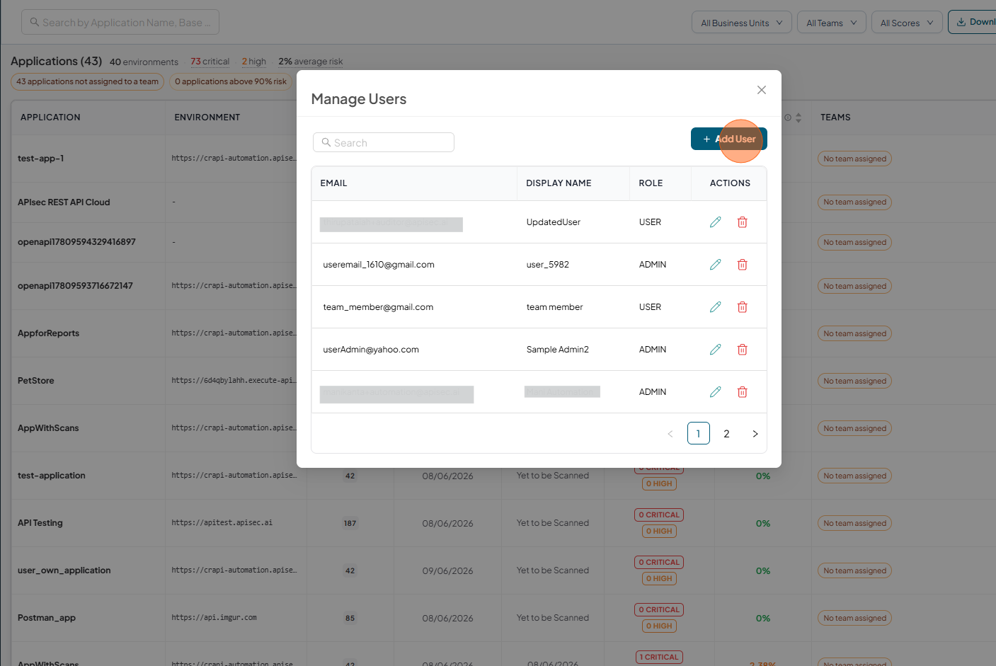 Manage users