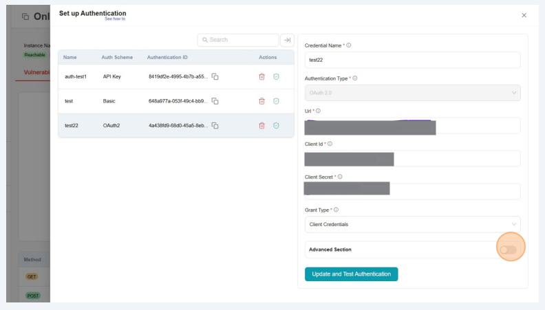 Click toggle OAuth 2.0