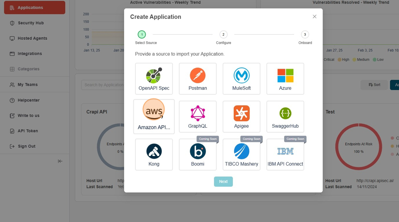 Choose the Amazon API Gateway