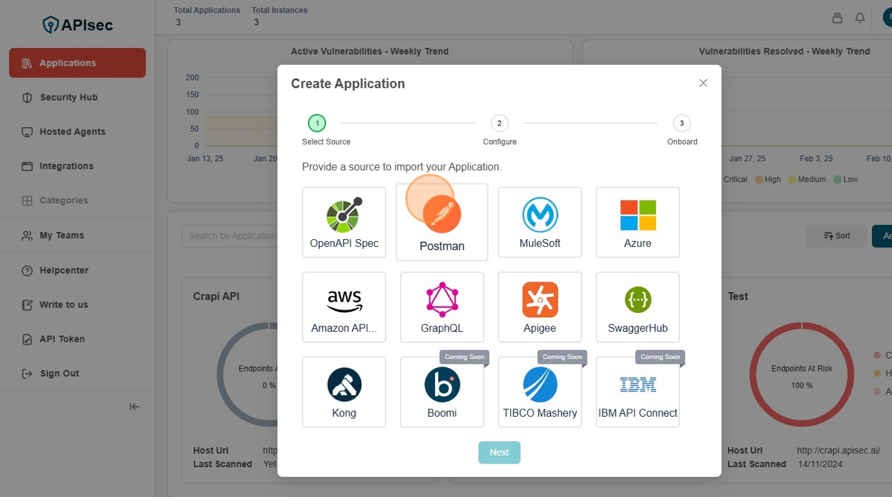 Choose the Postman Gateway