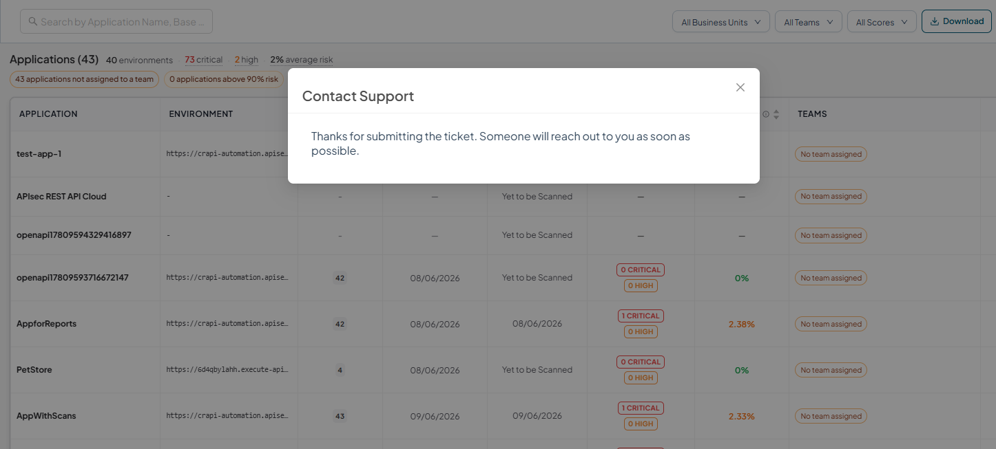 Contact Support
