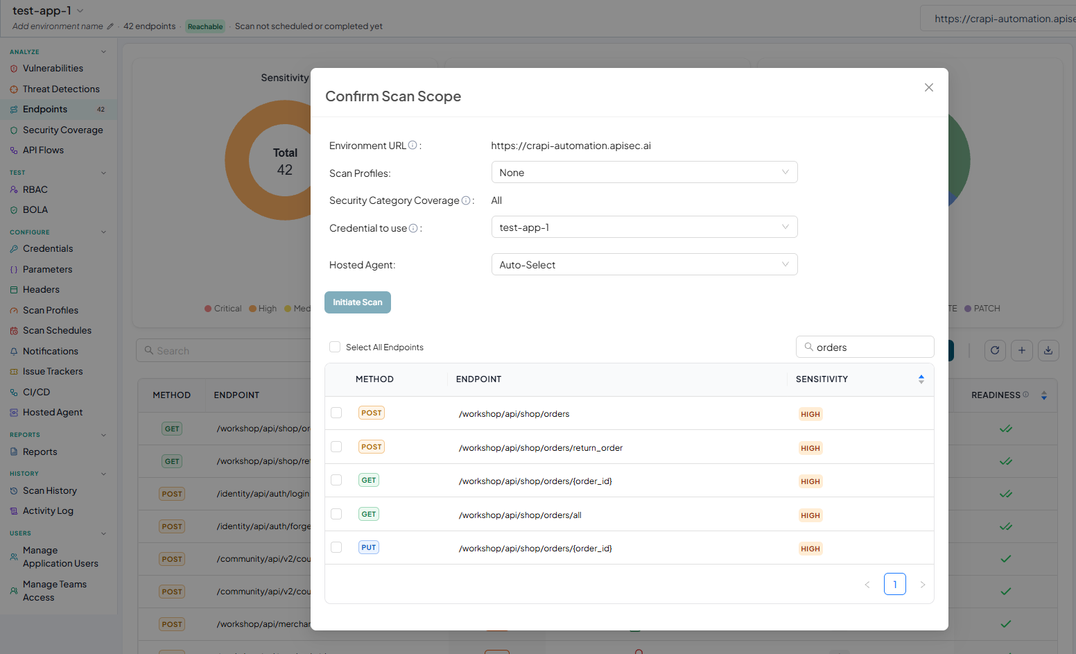 Type Orders in Search input