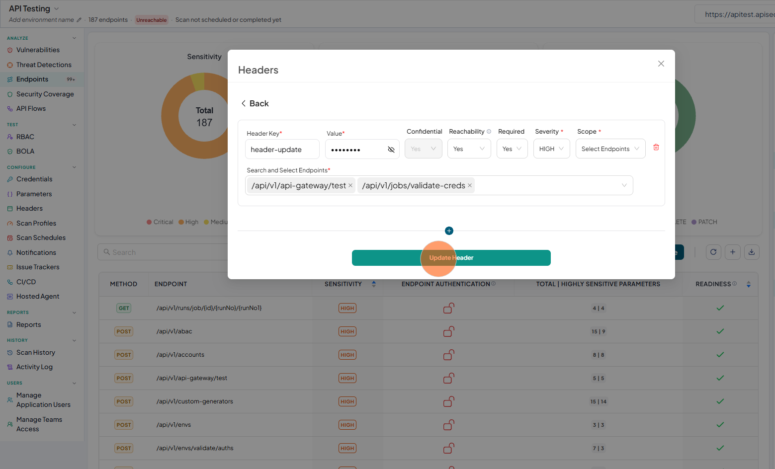 Manage headers