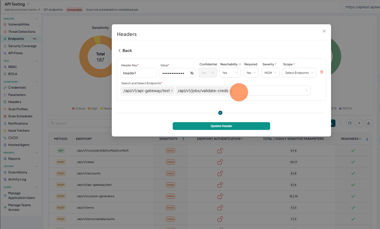Manage headers